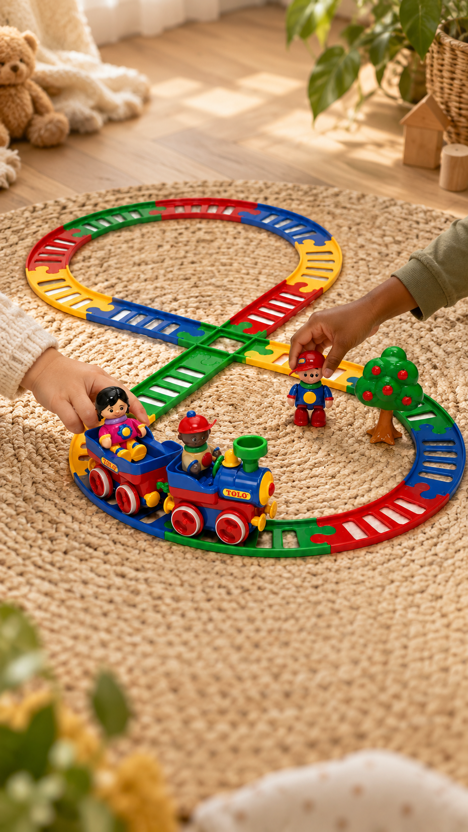 Circuit de train avec figurines