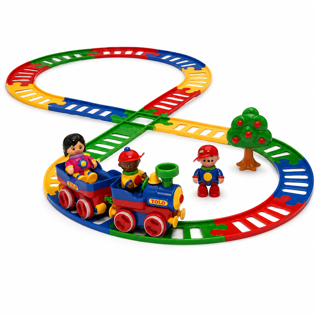 Circuit de train avec figurines